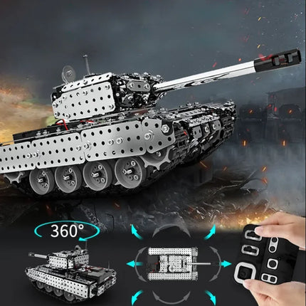 RC Tank DIY Stainless Steel Assembled SW (RC) 06 Metal Model Precision Mechanical Assembly Building Blocks Toys