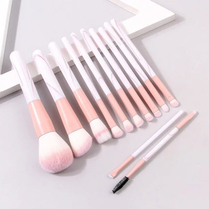 12pcs Makeup Brushes Set Portable Foundation Powder Blending Blush Concealer Synthetic Fiber Bristle Brush Blending Makeup Brush