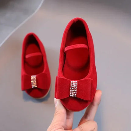 Little Girl Leather Shoes Simple Fashion Children Princess Shoes Solid Color Flats Causal Kids Versatile Bowtie Loafers Moccasin