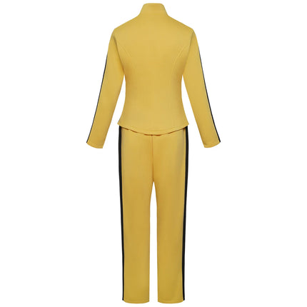Kill Bill The Bride Beatrix Kiddo Cosplay Costume Yellow Kung Fu Jumpsuit Women Tracksuit Halloween Carnival Mardi Gras Costumes