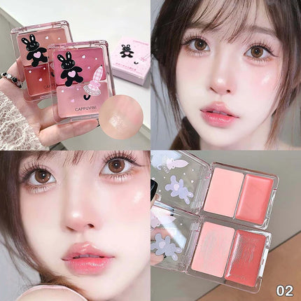 Cappuvini Water Shining Cheek Blush Highlighter Cream High Gloss Glitter Rouge Natural Brighten Face Contouring Blush Makeup