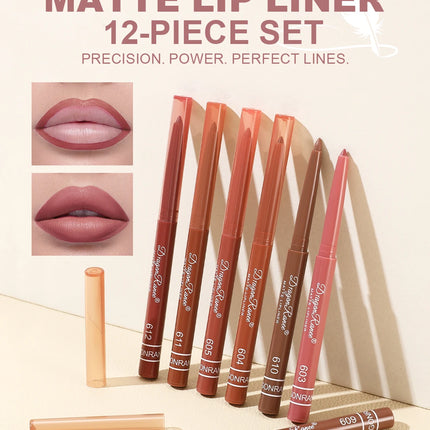 Lip Liner to Outline the Lip Shape, Novice-Friendly, Natural and Delicate, Pouty Lip Pencil, Waterproof, Matte, Nude Color Lip Liner