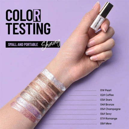 Pearly Liquid Eyeshadow Makeup Natural Smokey Silver Shimmer Glitter Diamond Shadows for Eyelids Waterproof Beauty Highlighter