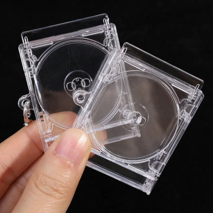 10PCS Peripheral Commemorative Blank Album Mini CD Case DIY Keyring Hanging Decoration CD Player Pendant Key Chains