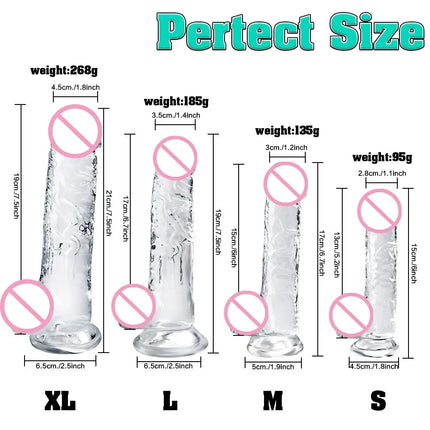 Realistic Dildo Adult Toys Transparent Dildo Suction Cup Jelly Women Erotic Sex Toys Soft Clitori Vaginal Masturbators Penis