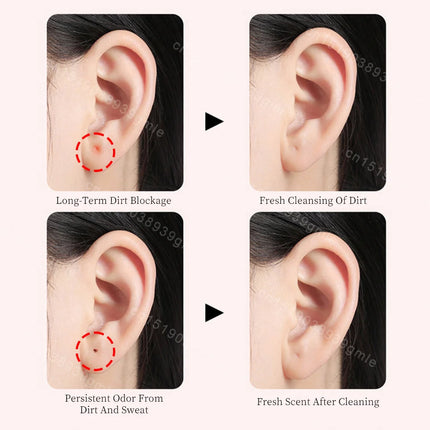 60Pcs Ear Hole Cleaner Tool Ear Piercing Cleaning Effective Disposable Ears Studs Anti-Blocking Ear Line Makeup Aftercare Tools
