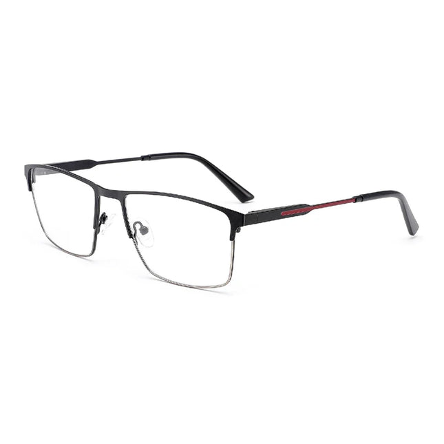 ZENOTTIC Stylish Metal Eyebrow Prescription Glasses for Men Square Photochromic/Myopia Optical Eyeglasses Progressive Eyewear