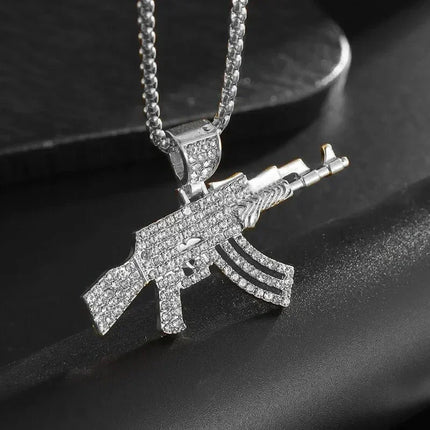 Hip Hop Iec Out Put Crystal Zirconia Dollar Sign Pendant Necklace Fashion Punk Cool Rock Rap Party Jewelry Accessories for Men