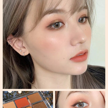 New 7 Color Eyeshadow Palette Pearly Matte Glitter Eyeshadow Makeuo Palette Shiny Eye Shadow Eye Pigments Purple Brown Cosmetics