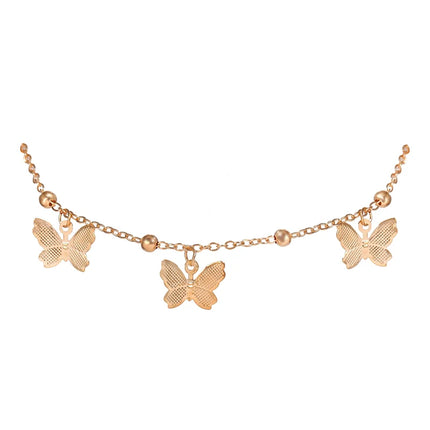Gold Silver Color Butterfly Fashion Anklets For Women Summer Beach Ankle Bracelet Foot Chain Jewelry Retro Simple