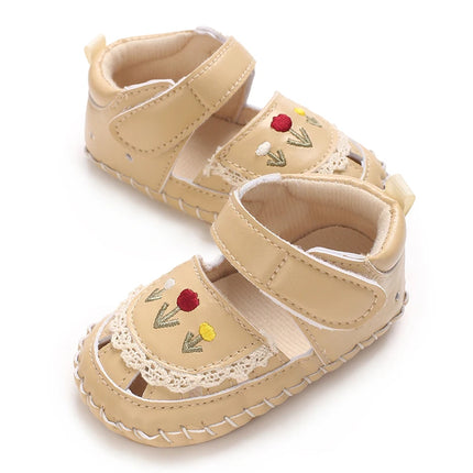 Spring and Summer New Baby Korean Version Flower Embroidered Princess Shoes For Women's Soft Soled Baby Walking Shoes