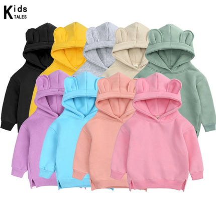 Custom Kids Bear Hooded Sweatshirt Thicken Fleece Warm Clothes Family Match Mom Baby Boys Girls Hoodies Personalized Tracksuit