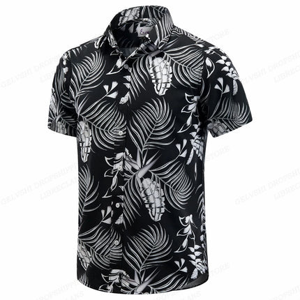 Floral Hawaiian Shirt Tropic Leaf 3d Printed Shirts Men Women Fashion Oversized Blouse Men's Vocation Lapel Shirt Beach Camisas