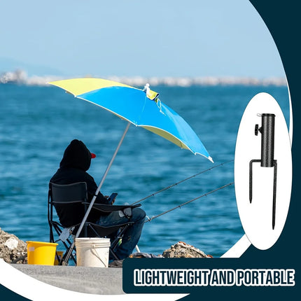 Portable Umbrella Base Metal Bracket Is Suitable for Flag Fishing Rod Outdoor Park Beach Ground Soil Grass Use Umbrella Base