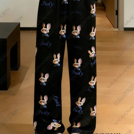 2026 The Zootopia Nick and Judy Couple Loungewear Set Summer Cotton T Shirt With Pajama Pants Oversized Suit Couple Matching Kit
