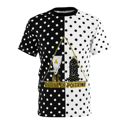 Summer Angine De Poitrine Black And White Polka Dot Band Logo T Shirt Retro Rock Music Graphic Tee Unisex Streetwear Tops