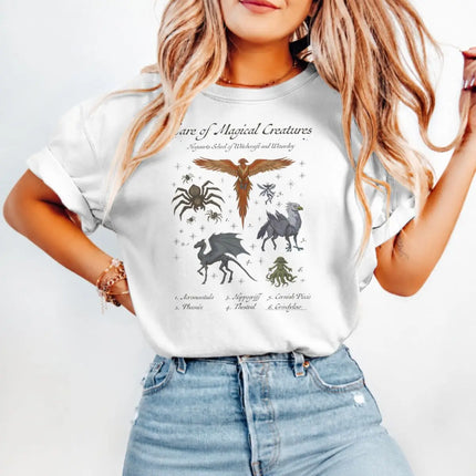 Vintage Wizard Magic T-shirts Women Men Classic Retro Animal Print T Shirts For Fan Gifts