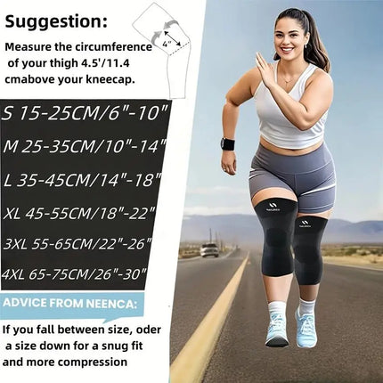 2pcs Plus Size Knee Pads Compression Knee Support for Obese Men Women Heavy-Duty Anti-slip Arthritis Relief Fitness Knee Cover