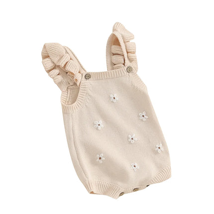 Citgeett Summer Infant Baby Girl Sleeveless Bodysuit Floral Embroidery Jumpsuit Cute Clothes