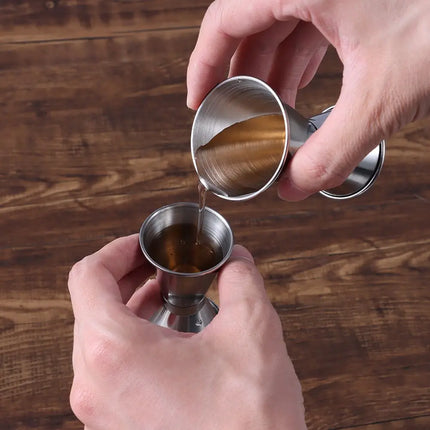 Dual Shot Measure Cup Stainless Steel Measure Jigger Cocktail Mug Drinking Spirit Barware Kitchen Gadgets Bar Tools