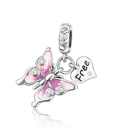 Original Charms 925 Sterling Silver Butterfly Pendant Dragonfly Flowers Bead For Women Necklace DIY Bracelet Fine Jewelry Gift