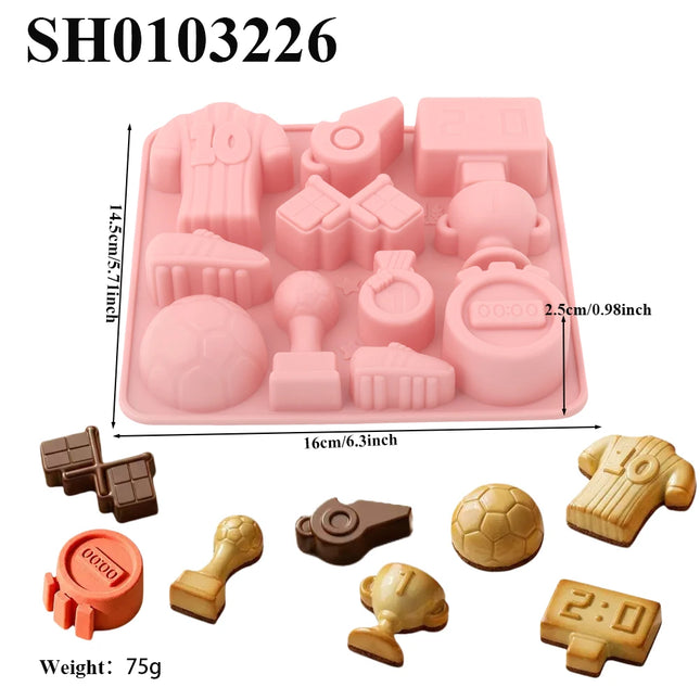 11-Cell Football Theme Design Silicone Chocolate Cake Mould DIY Candy Chocolate Mold Ice Cube Tray Kitchen Dessert Baking Tools