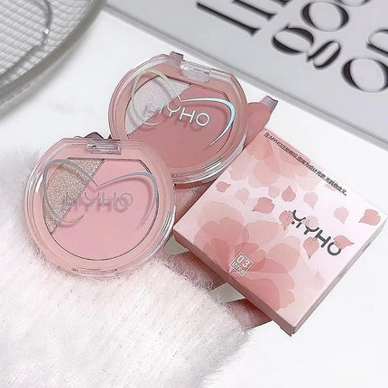 2 Color Blush Matte Shiny Natural Cheek Color Brightening Face Waterproof Facial Contouring Makeup Blusher Powder Rouge Makeup