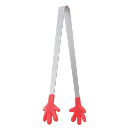 1pc Creative Silicone Stainless Steel Mini Snack Food Tongs Non-slip Handles BBQ Bread Ice Cube Clip Kitchen Accessories