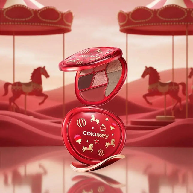 COLORKEY [Year of the Horse Limited Edition] Water Mist Lip Glaze Set Unique Gift Box  Matte Velvet Lipstick Eyeshadow Makeup