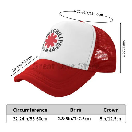 Red Hot Chili Print Baseball Cap Peppers Cool Funny Breathable Mesh Cap Outdoor Summer Sun Hats Unisex Adjustable Snapback Hat