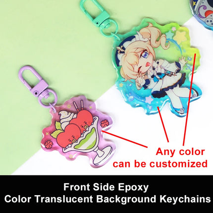 Custom Keychains Cartoon Llavero Key Chain Photo Customized Anime Charms Hologram Clear Acrylic Personalized Designer Keychains