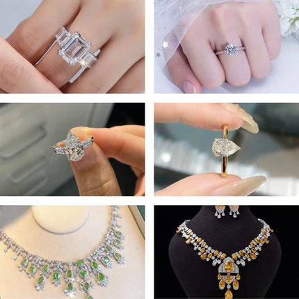 18K Real Gold Bracelets Pear Emerald Shape Lab Grown Diamond Bracelet For Woman Girls In Stock MSB-571