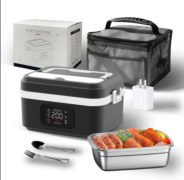 2026 Wireless Charging Heated Lunch Box, Water-Free, Large Capacity, Portable Insulated Bento Box