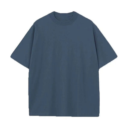 230G M-5XL Solid T Shirt 100% Cotton Gym Sport Fitness Loose Large Size Men Short Sleeve Running Shirt Men Workout Training Tees
