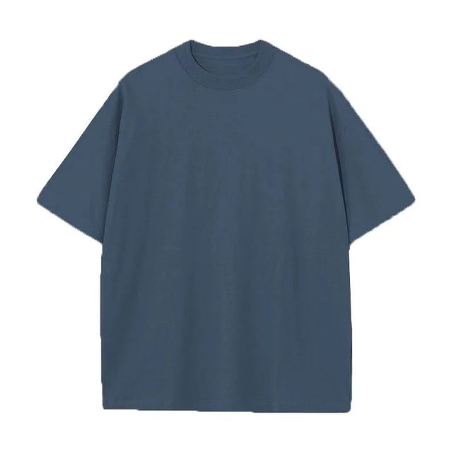 230G M-5XL Solid T Shirt 100% Cotton Gym Sport Fitness Loose Large Size Men Short Sleeve Running Shirt Men Workout Training Tees
