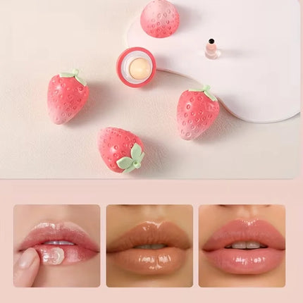 Autumn/Winter Strawberry Temperature-Control Lip Balm, moisturizing, reduces lip lines,Lip care products are suitable for women