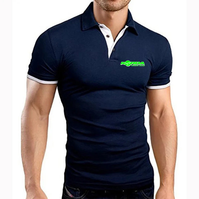 2024 Summer Men's Korda Inspired Tribute Logo Print Popular Comfortable Cotton Business Casual Solid Color Breathable Polo Shirt