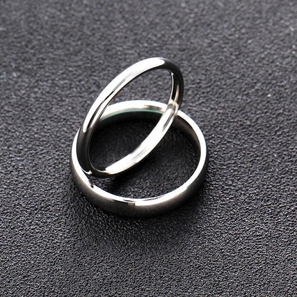 2/4/6/8MM Fashion  316 Titanium Stainless Steel Ring Wholesale Laser Silver Color Jewelry for Men Woman Wedding Punk Men's Ring