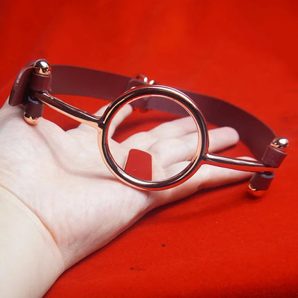 BDSM Metal Ring Imprisoned Tongue Gag,Slave Deep Throat Gags,Submissive Bondage Restraints,Sex Toys for Couples,Adult Games