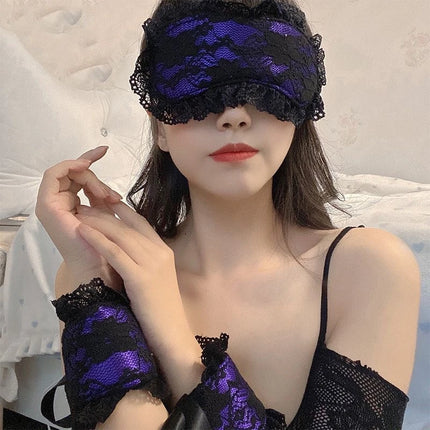 Sexy Lace Eye Mask Blindfold Handcuff Suit Couple Exotic Accessories Restraint Adult Games Flirting Outfits Accessories Sex Toy