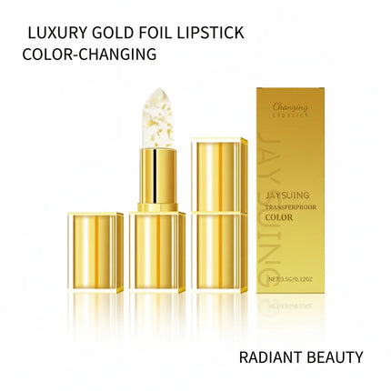 Gold Foil Lip Balm Color Changing  Moisturizes Brighten Lips Care Prevents Cracking Long Lasting No Fading Makeup Gloss