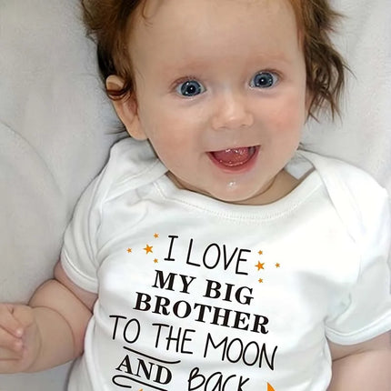 "I LOVE MY BIG BROTHER TO THE MOON AND BACK" Letter Printed Baby Rompers Newborn Bodysuit Clothes