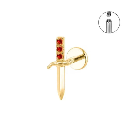 PUTITUP Official F136 High-Quality Titanium Alloy Zirconia Stud Earring Set Fashion Ear Cartilage Lip Stud Body Piercing Jewelry