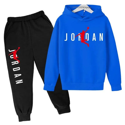 Kids Leisure Letter Print 2pcs Hoodie+Pants Tracksuits 3-13 Years Boys Girls Spring Autumn Outfits Streetwear Children Clothes