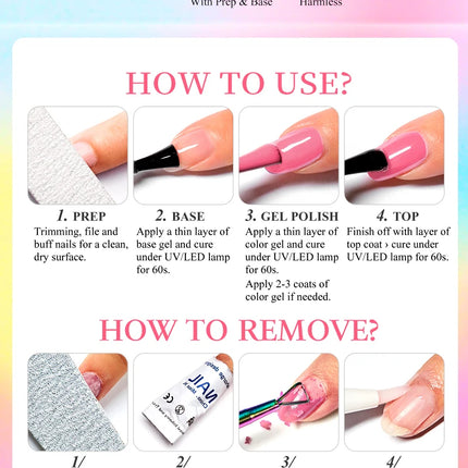 MEET ACROSS 7ml Rubber Base Gel Glitter Nude Pink White 2 In 1 Gel Nail Polish Nail Art Varnish For Nails Winter Autumn Manicure