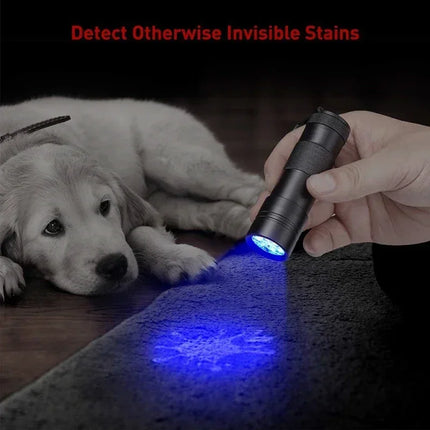 9/12/21 LED UV Pocket Flashlight Portable Pet Urine Stain Money Detection Torch Blacklight Emergency Ultraviolet Flashlight