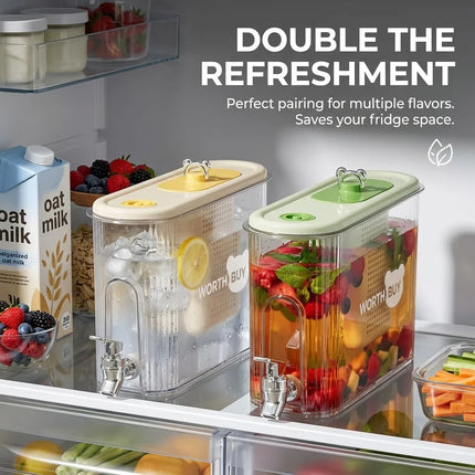4L Transparent  Plastic Water Kettle Refrigerator Juice Beverage Container Large Capacity Cold Water Jug With Faucet & Filter