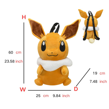 Pokemon Plush Backpack Gengar Mimikyu Eevee Snorlax Charmander Charizard Mew Rowlet Stuffed Toys Shoulder Bag for Kids Gifts