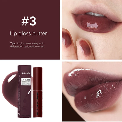 8ml Butter Non-stick Cup Gloss Lip Gloss Moisturizing Mirror Lip Gloss Lasting Color Lip glaze Dye Lip Liquid Makeup For Women