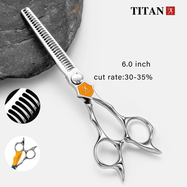 Titan CNC Skill 5.5,6.0inch Hairdress Professional Barber Tools Hair Salon Cutting Thinning Hair Scissors